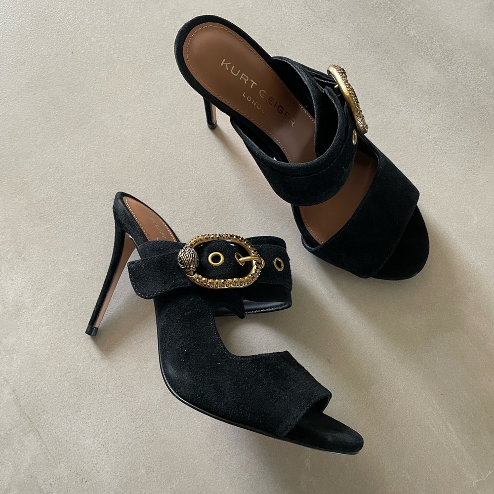 KURT GEIGER LONDON Mayfair High Mule Buckle
Dress Sandal - size 7